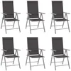 Image de Chaises De Jardin Pliables 6 Pcs TextilÃ¨ne Noir