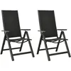 Image de Vidaxl Chaises Pliables De Jardin 2 Pcs TextilÃ¨ne Et Aluminium Noir