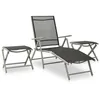 Image de Vidaxl Salon De Jardin 3 Pcs TextilÃ¨ne Et Aluminium ArgentÃ©