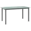 Image de Vidaxl Table De Jardin Gris Clair 150x90x74 Cm Aluminium Et Verre