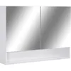 Image de vidaXL Armoire Ã  miroir de salle de bain LED Blanc 80x15x60 cm MDF