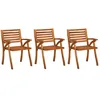 Image de Vidaxl Chaises De Jardin 3 Pcs Bois D'acacia Solide