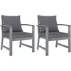 Image de Vidaxl Chaises De Jardin 2 Pcs Avec Coussins Gris FoncÃ© Bois D'acacia