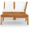 Image de Salon De Jardin 3 Pcs Avec Coussin CrÃ¨me Bois D'acacia Solide Yueyinnkeji