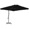Image de Vidaxl Parasol De Jardin Avec MÃ¢t En Acier Noir 250x250x230 Cm
