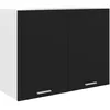 Image de Armoire Suspendue Lyon 80x31x60 cm bois contreplaquÃ© Noir Fixation murale 60 kg