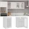 Image de vidaXL Armoire en verre suspendue ""Lyon"" Blanc 40x31x60 cm