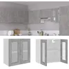 Image de vidaXL Armoire en verre suspendue ""Lyon"" Gris bÃ©ton Bois d'ingÃ©nierie