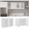 Image de vidaXL Armoire en verre suspendue ""Lyon"" Blanc 80x31x60 cm