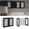 Image de vidaXL Armoire en verre suspendue ""Lyon"" Noir 80x31x60 cm