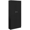 Image de Cabinet de Livres avec 5 ÃtagÃ¨res & 2 Portes Noires 82,5x30,5x185,5 cm Bois ComposÃ©