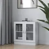 Image de Prolenta Premium - Armoire Ã  vitrine Blanc 82,5x30,5x80 cm AgglomÃ©rÃ©