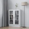 Image de Armoire Ã  vitrine Blanc 82,5x30,5x115 cm AgglomÃ©rÃ© - VidaXL