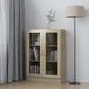 Image de vidaXL Armoire Ã  vitrine ChÃªne sonoma 82,5x30,5x115 cm Bois ingÃ©nierie