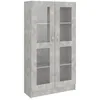 Image de Armoire Ã  vitrine Gris bÃ©ton 82,5x30,5x150 cm AgglomÃ©rÃ© - VidaXL