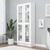 Image de vidaXL Armoire Ã  vitrine Blanc 82,5x30,5x185,5 cm Bois d'ingÃ©nierie