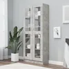 Image de vidaXL Armoire Ã  vitrine Gris bÃ©ton 82,5x30,5x185,5 cm Bois ingÃ©nierie