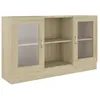 Image de Armoire Ã  vitrine ChÃªne sonoma 120x30,5x70 cm AgglomÃ©rÃ© - VidaXL