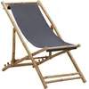 Image de vidaXL Chaise de terrasse Bambou et toile Gris foncÃ©
