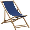Image de vidaXL Chaise de terrasse Bambou et toile Bleu marine