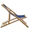 Image de Chaises d'extérieur VidaXL  Chaise de terrasse  Bambou et toile Bleu marine P31599681