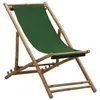 Image de vidaXL Chaise de terrasse Bambou et toile Vert