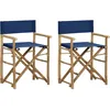 Image de vidaXL Chaises pliables de directeur lot de 2 Bleu Bambou et tissu