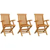 Image de Vidaxl Chaises De Jardin 3 Pcs Bois De Teck Massif