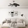 Image de vidaXL Ventilateur de plafond avec lampe 76 cm Marron foncÃ©