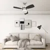 Image de vidaXL Ventilateur de plafond lampe et tÃ©lÃ©commande 76 cm Marron foncÃ©