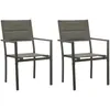 Image de Vidaxl Chaises De Jardin 2 Pcs TextilÃ¨ne Et Acier Gris Et Anthracite
