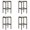 Image de vidaXL Tabourets de bar avec coussins lot de 4 marron rÃ©sine tressÃ©e