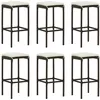 Image de vidaXL Tabourets de bar avec coussins lot de 6 marron rÃ©sine tressÃ©e