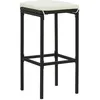 Image de Tabourets de bar avec coussins 6 pcs Noir RÃ©sine tressÃ©e - VidaXL