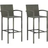 Image de vidaXL Tabourets de bar lot de 2 gris rÃ©sine tressÃ©e