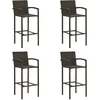 Image de vidaXL Tabourets de bar lot de 4 marron rÃ©sine tressÃ©e