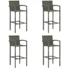 Image de vidaXL Tabourets de bar 4 pcs Gris RÃ©sine tressÃ©e