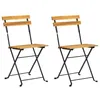 Image de Vidaxl Chaises Pliables De Jardin 2 Pcs Acier Et Bois D'acacia Solide