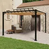Image de Vidaxl Tonnelle Avec Toit Ã Persienne 3x3 M Taupe Tissu Aluminium