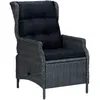 Image de vidaXL Chaise inclinable de jardin coussins RÃ©sine tressÃ©e Gris foncÃ©