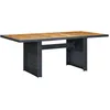 Image de Vidaxl Table De Jardin Gris FoncÃ© RÃ©sine TressÃ©e Et Bois D'acacia