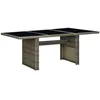 Image de Vidaxl Table De Jardin Marron RÃ©sine TressÃ©e Et Verre TrempÃ©