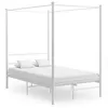 Image de vidaXL Cadre de lit Ã  baldaquin sans matelas blanc mÃ©tal 120x200 cm