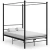 Image de vidaXL Cadre de lit Ã  baldaquin sans matelas noir 140x200 cm mÃ©tal