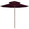 Image de Vidaxl Parasol Ã Deux Ãtages Avec MÃ¢t En Bois Rouge Bordeaux 270 Cm