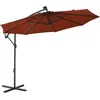 Image de Vidaxl Parasol DÃ©portÃ© Ã Led Et MÃ¢t En Acier Terre Cuite