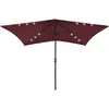 Image de vidaXL Parasol avec LED et mÃ¢t en acier Rouge bordeaux 2x3 m