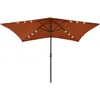 Image de Vidaxl Parasol Avec Led Et MÃ¢t En Acier Terre Cuite 2x3 M