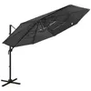 Image de vidaXL Parasol Ã  4 niveaux avec mÃ¢t en aluminium Anthracite 3x3 m