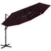 Image de vidaXL Parasol Ã  4 niveaux avec mÃ¢t en aluminium Bordeaux 3x3 m